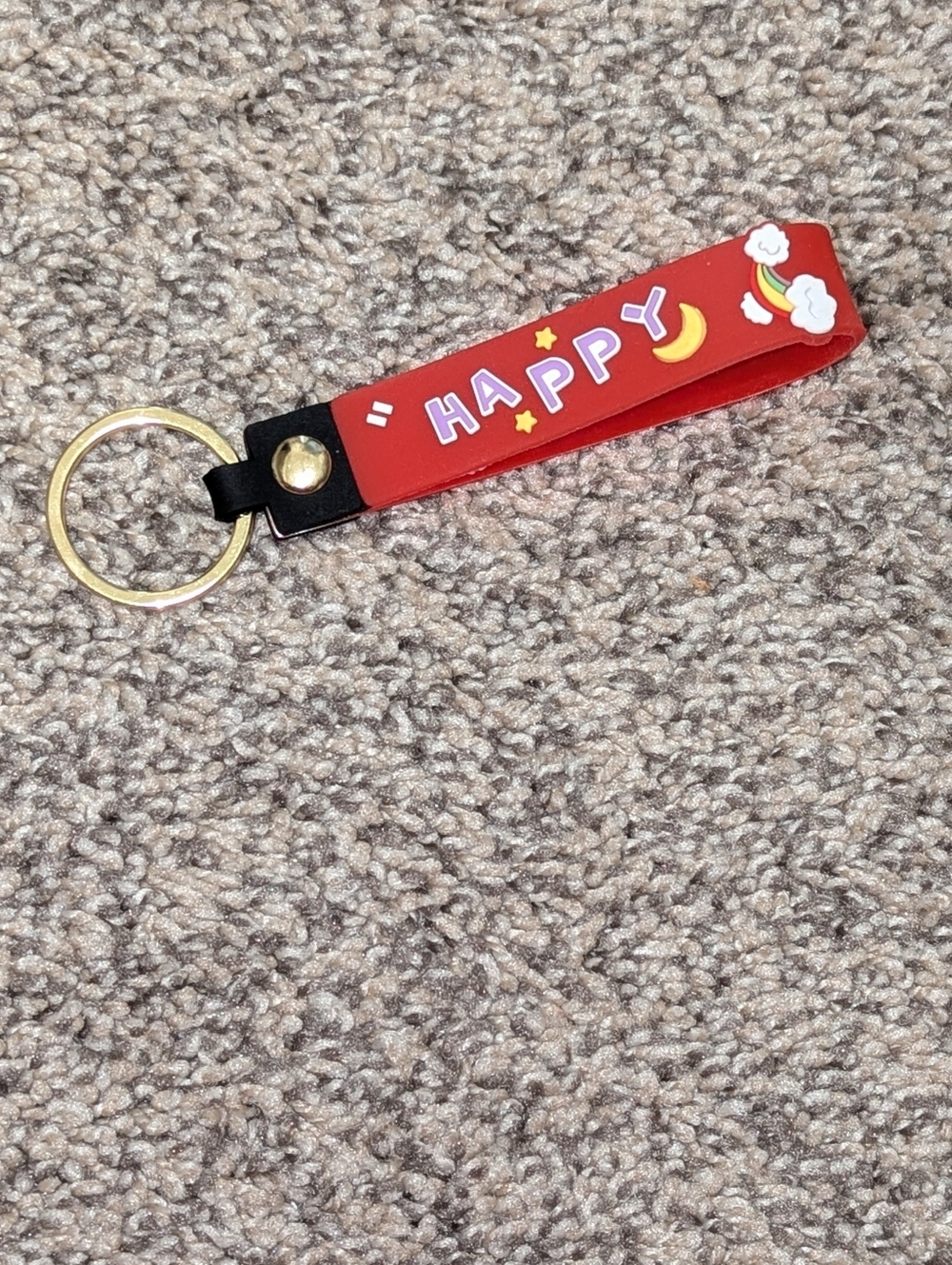 Happy Red Keychain Key Holder